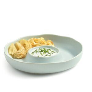 Oake Ceramic Chip and Dip Server, Created for Macy's - Blue
